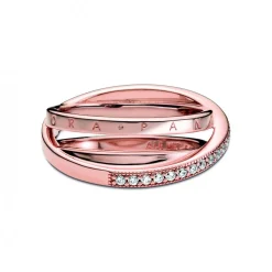 Anneau Triple Pavé Croisé Signature Pandora