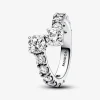Bague Argent Chevauchement Scintillant