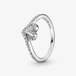 Bague Chevron Cœur Vœu Scintillant Pandora Timeless