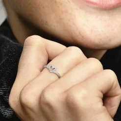 Bague Chevron Cœur Vœu Scintillant Pandora Timeless