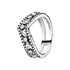 Bague Chevron Double Marquise Scintillante Pandora Timeless