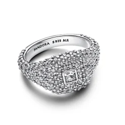 Bague Cocktail Carré et Pavé
