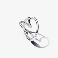 Bague Cœur Organique Argent