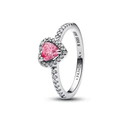 Bague Cœur Rose Surélevé