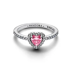 Bague Cœur Rose Surélevé