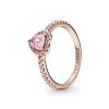 Bague Cœur Surélevé & cristal rose Pandora Timeless