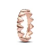 Bague Cœurs Doré Rose 14 Carats