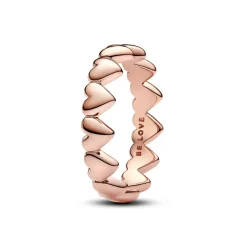 Bague Cœurs Doré Rose 14 Carats