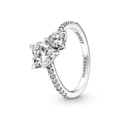 Bague Double Pandora Timeless - Cœur Scintillant