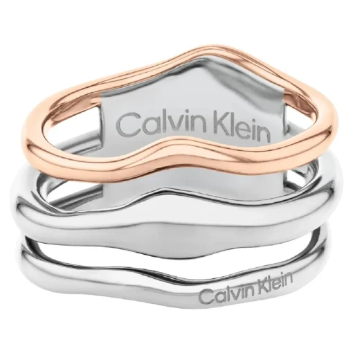Bague femme Calvin Klein Bijoux CK Wavy Sculptural - 35000651 Acier Doré Rose