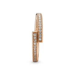 Bague Femme Chevauchement Scintillant Pandora Signature - 189491C01 Métal doré à l'or rose fin 585/1000