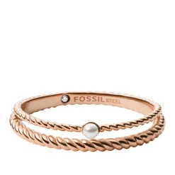 Bague femme Fossil Bijoux - JF03656791 Acier Doré Rose