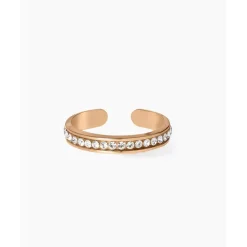 Bague femme Les Interchangeables - Bague Full Strass Doré Rose