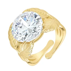 Bague Femme So Charm - B3334-DORE-BLANC - Bague Femme Dorée