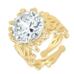 Bague Femme So Charm - B3333-DORE-BLANC - Bague Femme Dorée