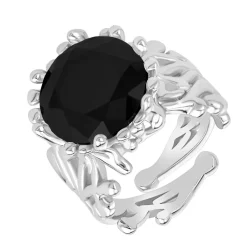 Bague Femme So Charm - B3333-ARGENT-NOIR - Bague Femme Argentée