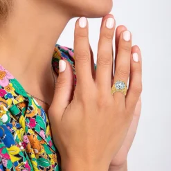 Bague Femme So Charm - B3333-DORE-BLANC - Bague Femme Dorée