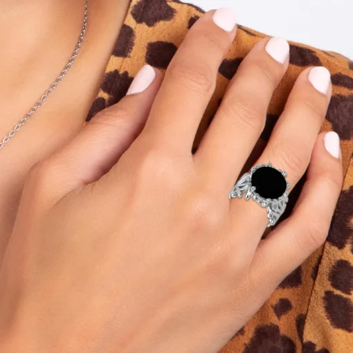Bague Femme So Charm - B3333-ARGENT-NOIR - Bague Femme Argentée