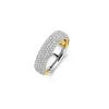Bague femme Ti Sento - Bague argent doré pavée d'oxydes de zirconium