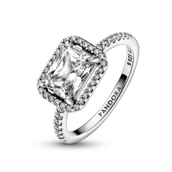Bague Halo Rectangulaire Scintillant - Pandora Timeless
