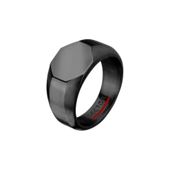 Bague homme en acier noir