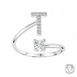 Bague Initale T Femme Athème B2804-T - Métal Argent