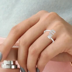 Bague initiale E Femme Athème B2804-E - Métal Argent