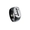Bague Jourdan JOK UN028H - Bague En Acier Bicolore Noir Homme