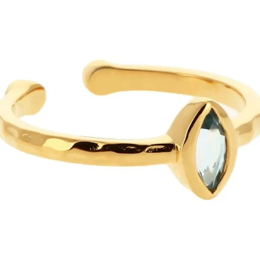 Bague Kira Doré & Topaze Bleu