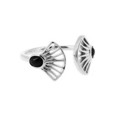 Bague Kosma Arielle BRS22261-ARGENT - Métal Argenté & Onyx Noir Femme