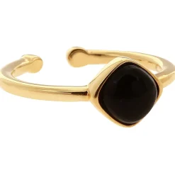Bague Kosma Ella BRSL0438-OR - Métal Doré Jaune & Onyx Noir Femme