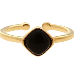 Bague Kosma Ella BRSL0438-OR - Métal Doré Jaune & Onyx Noir Femme