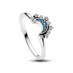 Bague Lune Scintillante Bleu Céleste