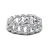 Bague Maille Cubaine Pavée