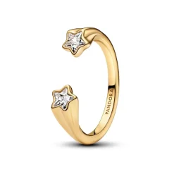Bague Ouverte Étoiles Filantes Dorée