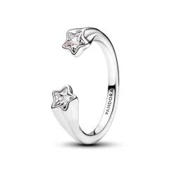 Bague Ouverte Étoiles Filantes Argent
