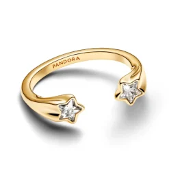 Bague Ouverte Étoiles Filantes Dorée