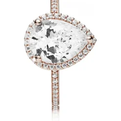 Bague Pandora 186251CZ - Bague Taille Poire Rose Femme