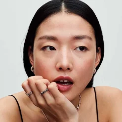 Bague Pandora ME - Anneau Double Noir et Pavé