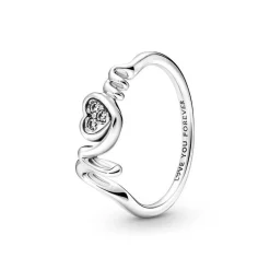 Bague Pandora Moments - Cœur Pavé Mom