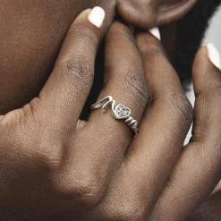 Bague Pandora Moments - Cœur Pavé Mom