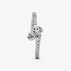 Bague Pandora Moments deux cœurs scintillants
