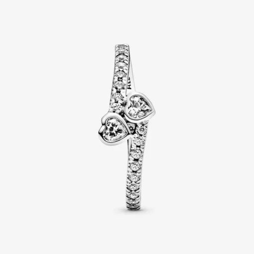 Bague Pandora Moments deux cœurs scintillants