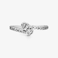Bague Pandora Moments deux cœurs scintillants