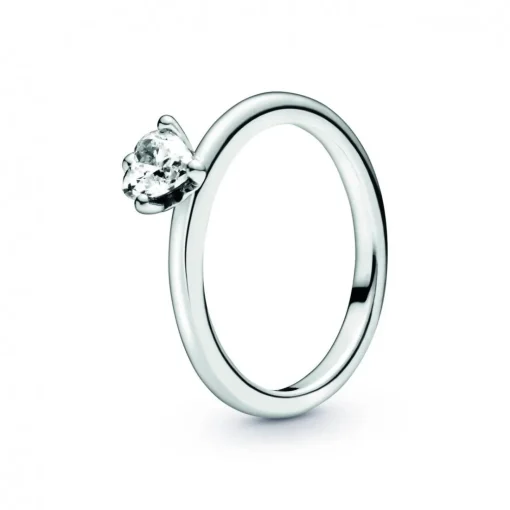 Bague Pandora Moments Solitaire Cœur Incolore