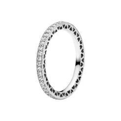 Bague Pandora Signature cœurs scintillants