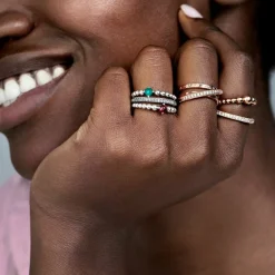 Bague Pandora Signature cœurs scintillants
