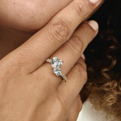 Bague Pandora Timeless - Double Cœur Scintillant