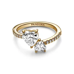 Bague Pandora Timeless - Double Cœur Scintillant