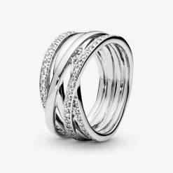 Bague Pandora Timeless lignes brillantes et scintillantes
